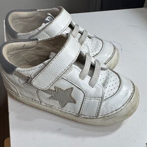 Old Soles White Leather Sneakers with Gray Star